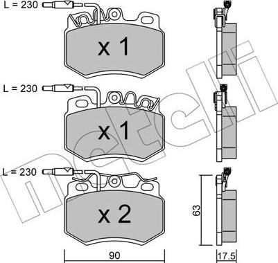 Metelli 22-0049-0 - Kit de plaquettes de frein, frein à disque cwaw.fr