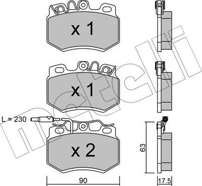 Metelli 22-0049-1 - Kit de plaquettes de frein, frein à disque cwaw.fr