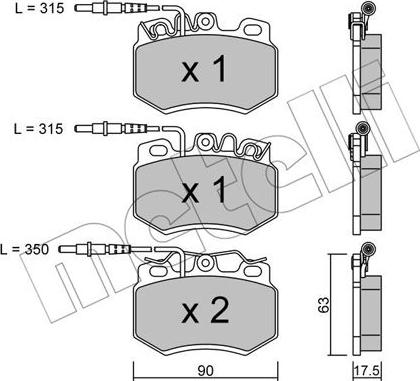 Metelli 22-0049-2 - Kit de plaquettes de frein, frein à disque cwaw.fr