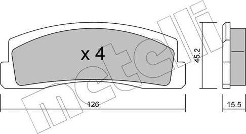 Metelli 22-0046-0 - Kit de plaquettes de frein, frein à disque cwaw.fr