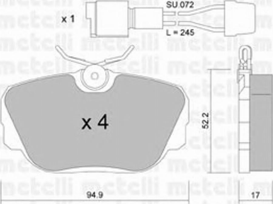 Metelli 22-0042-0K - Kit de plaquettes de frein, frein à disque cwaw.fr