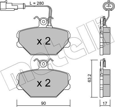 Metelli 22-0059-2 - Kit de plaquettes de frein, frein à disque cwaw.fr