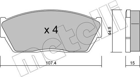 Metelli 22-0054-0 - Kit de plaquettes de frein, frein à disque cwaw.fr