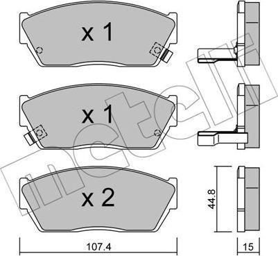 Metelli 22-0054-2 - Kit de plaquettes de frein, frein à disque cwaw.fr