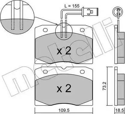 Metelli 22-0051-0 - Kit de plaquettes de frein, frein à disque cwaw.fr