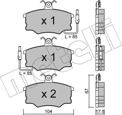 Metelli 22-0053-0 - Kit de plaquettes de frein, frein à disque cwaw.fr