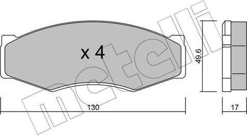 Metelli 22-0066-0 - Kit de plaquettes de frein, frein à disque cwaw.fr