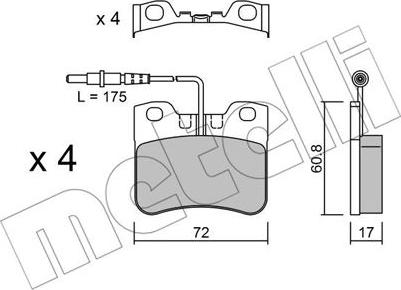 Metelli 22-0060-0 - Kit de plaquettes de frein, frein à disque cwaw.fr