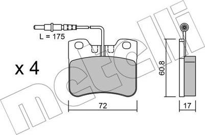 Metelli 22-0060-1 - Kit de plaquettes de frein, frein à disque cwaw.fr