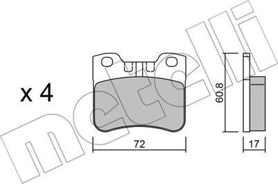 Metelli 22-0060-2 - Kit de plaquettes de frein, frein à disque cwaw.fr