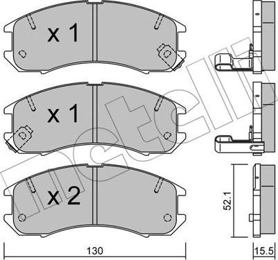 Metelli 22-0068-0 - Kit de plaquettes de frein, frein à disque cwaw.fr