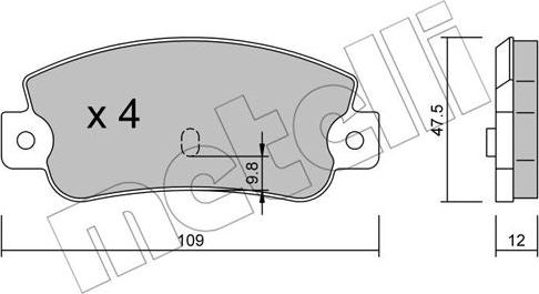 Metelli 22-0063-0 - Kit de plaquettes de frein, frein à disque cwaw.fr