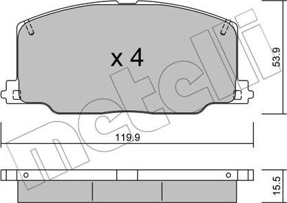 Metelli 22-0067-0 - Kit de plaquettes de frein, frein à disque cwaw.fr