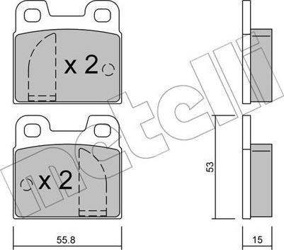 Metelli 22-0009-0 - Kit de plaquettes de frein, frein à disque cwaw.fr