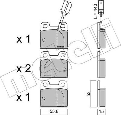 Metelli 22-0009-1 - Kit de plaquettes de frein, frein à disque cwaw.fr