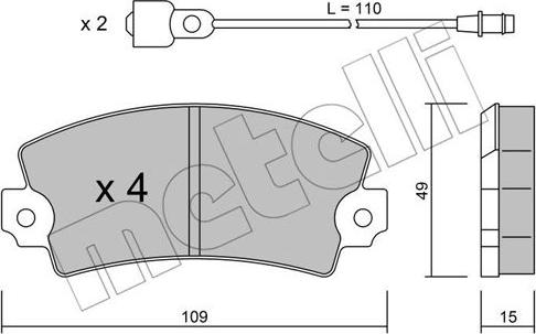 Metelli 22-0005-4 - Kit de plaquettes de frein, frein à disque cwaw.fr