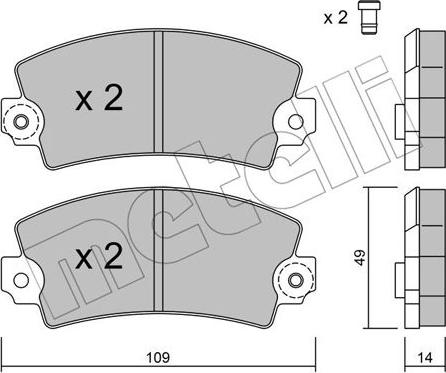 Metelli 22-0005-5 - Kit de plaquettes de frein, frein à disque cwaw.fr