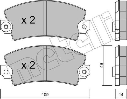 Metelli 22-0005-1 - Kit de plaquettes de frein, frein à disque cwaw.fr