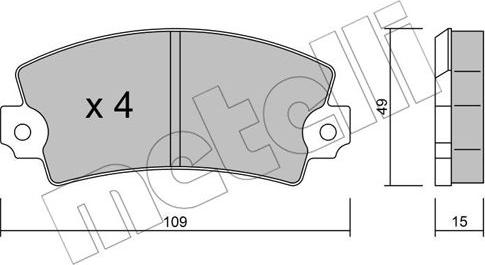 Metelli 22-0005-2 - Kit de plaquettes de frein, frein à disque cwaw.fr