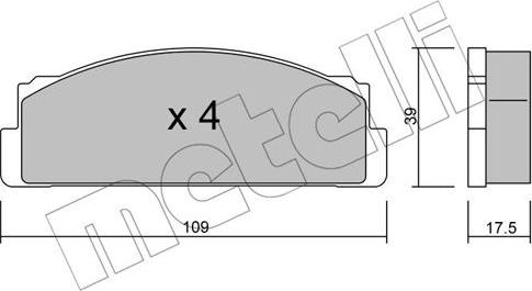 Metelli 22-0001-0 - Kit de plaquettes de frein, frein à disque cwaw.fr