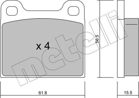 Metelli 22-0003-4 - Kit de plaquettes de frein, frein à disque cwaw.fr