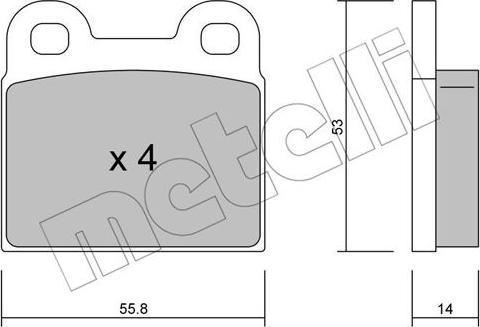 Metelli 22-0002-0 - Kit de plaquettes de frein, frein à disque cwaw.fr