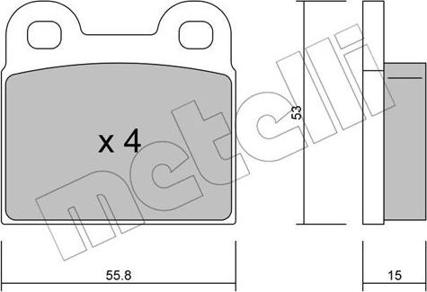 Metelli 22-0002-1 - Kit de plaquettes de frein, frein à disque cwaw.fr