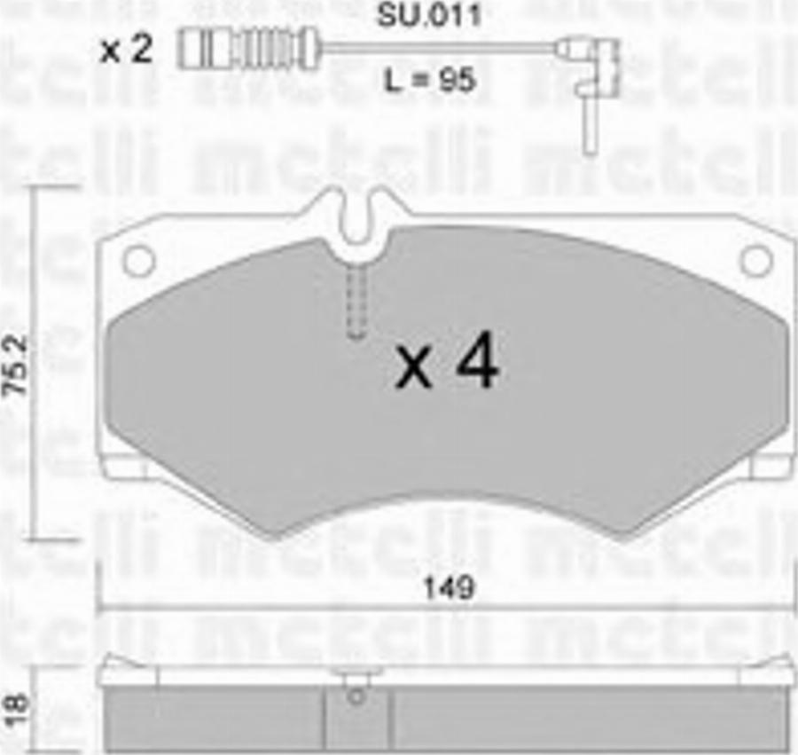 Metelli 2200140K - Kit de plaquettes de frein, frein à disque cwaw.fr