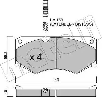 Metelli 22-0014-1 - Kit de plaquettes de frein, frein à disque cwaw.fr