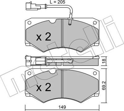 Metelli 22-0014-7 - Kit de plaquettes de frein, frein à disque cwaw.fr