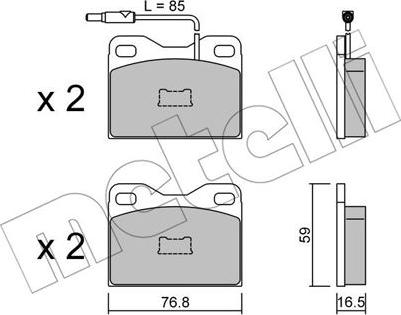 Metelli 22-0015-5 - Kit de plaquettes de frein, frein à disque cwaw.fr