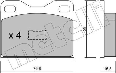 Metelli 22-0015-1 - Kit de plaquettes de frein, frein à disque cwaw.fr