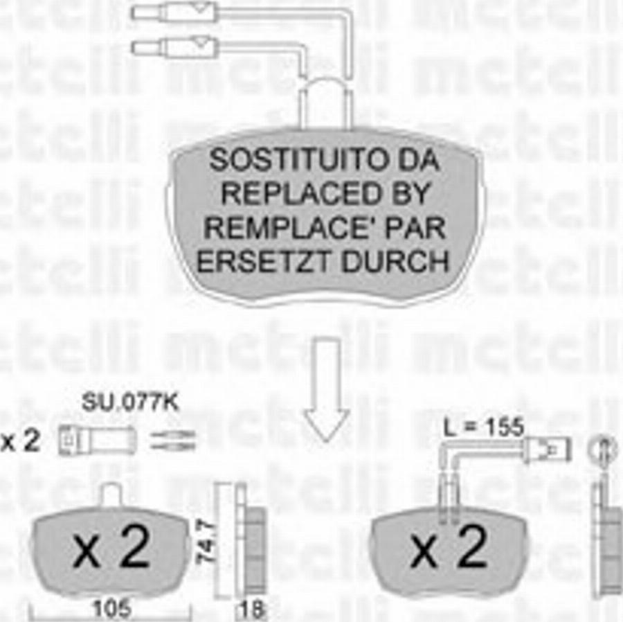 Metelli 2200164 - Kit de plaquettes de frein, frein à disque cwaw.fr