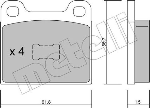 Metelli 22-0010-0 - Kit de plaquettes de frein, frein à disque cwaw.fr