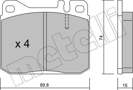 Metelli 22-0011-0 - Kit de plaquettes de frein, frein à disque cwaw.fr