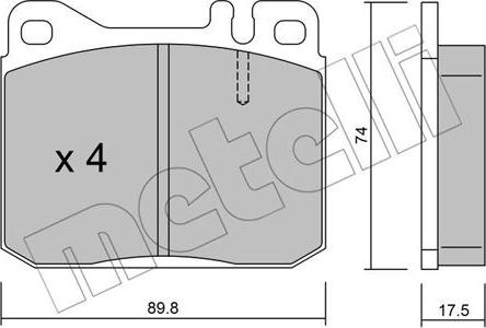 Metelli 22-0011-1 - Kit de plaquettes de frein, frein à disque cwaw.fr