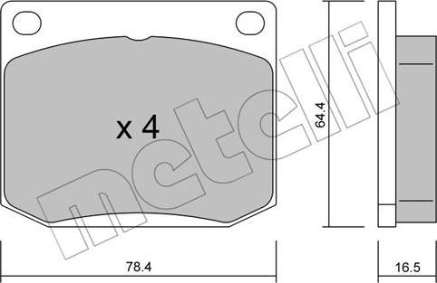 Metelli 22-0018-0 - Kit de plaquettes de frein, frein à disque cwaw.fr