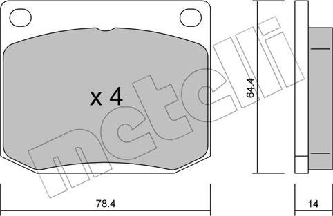 Metelli 22-0018-1 - Kit de plaquettes de frein, frein à disque cwaw.fr