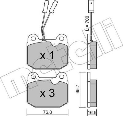 Metelli 22-0013-0 - Kit de plaquettes de frein, frein à disque cwaw.fr