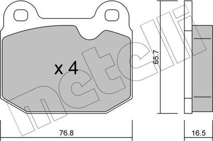 Metelli 22-0013-1 - Kit de plaquettes de frein, frein à disque cwaw.fr