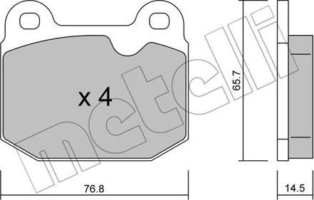 Metelli 22-0013-3 - Kit de plaquettes de frein, frein à disque cwaw.fr