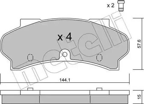 Metelli 22-0017-0 - Kit de plaquettes de frein, frein à disque cwaw.fr