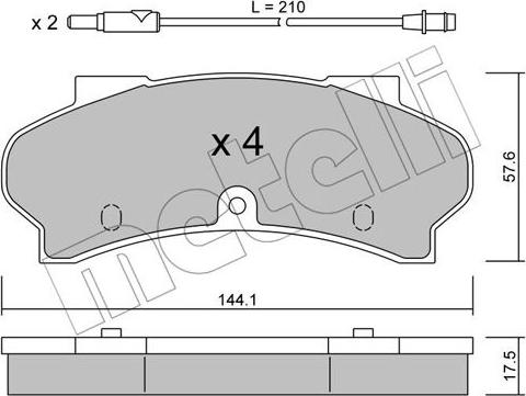 Metelli 22-0017-1 - Kit de plaquettes de frein, frein à disque cwaw.fr