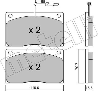 Metelli 22-0089-1 - Kit de plaquettes de frein, frein à disque cwaw.fr