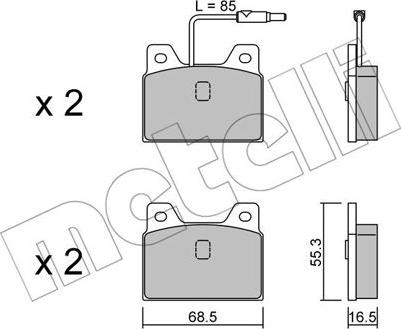 Metelli 22-0084-0 - Kit de plaquettes de frein, frein à disque cwaw.fr