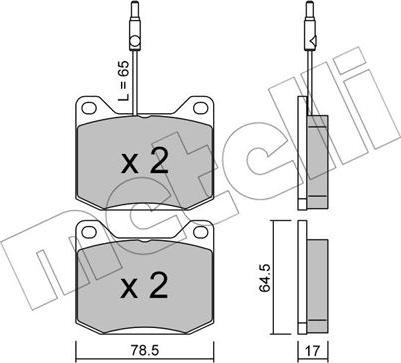 Metelli 22-0080-0 - Kit de plaquettes de frein, frein à disque cwaw.fr