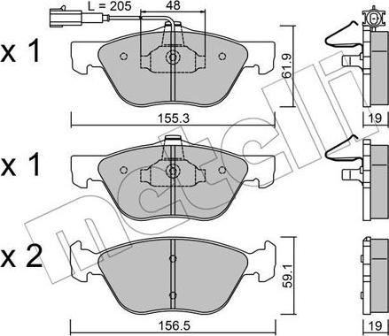 Metelli 22-0083-2 - Kit de plaquettes de frein, frein à disque cwaw.fr