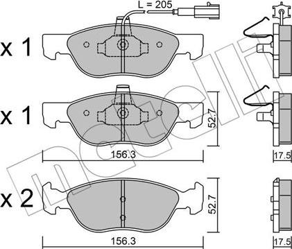 Metelli 22-0082-0 - Kit de plaquettes de frein, frein à disque cwaw.fr