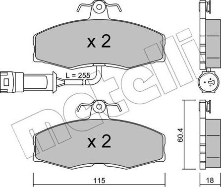 Metelli 22-0039-1 - Kit de plaquettes de frein, frein à disque cwaw.fr