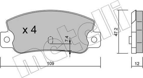 Metelli 22-0035-0 - Kit de plaquettes de frein, frein à disque cwaw.fr